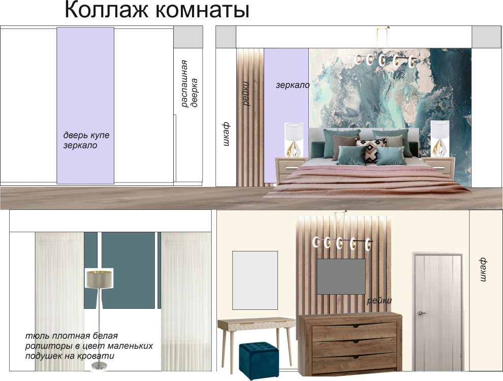 Проект спальни от концепции до визуализации