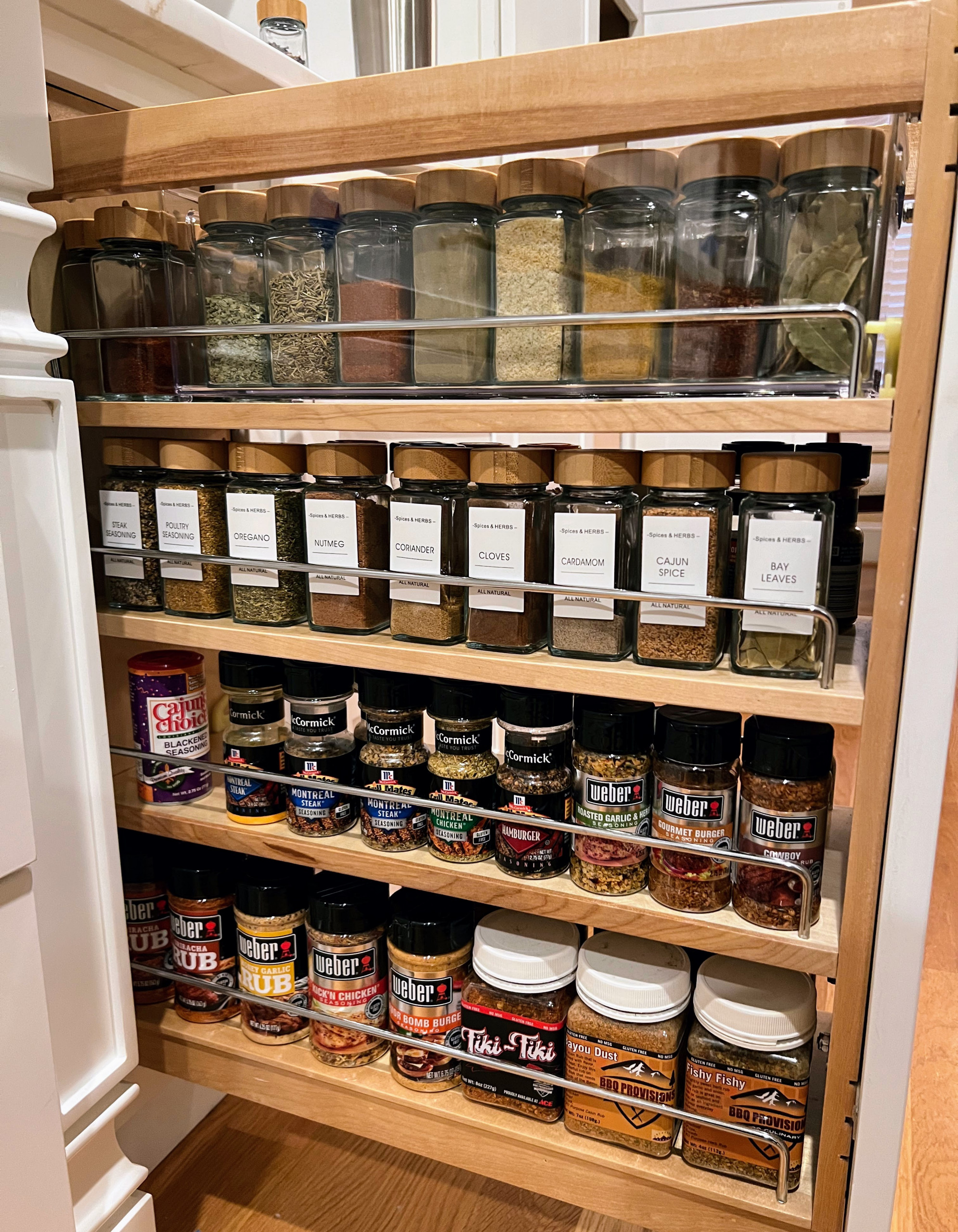 Glass Spice Jars with Bamboo Lids