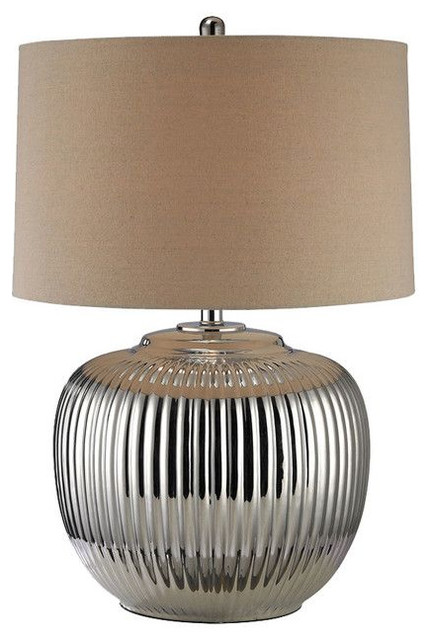 Dimond Lighting Trump Home Oversized Ribbed Ceramic Table Lamp In Silver