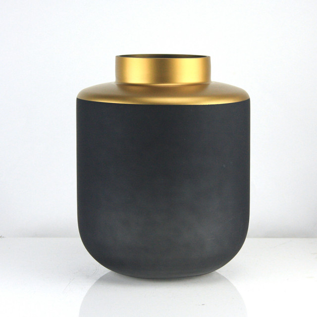 Apothecary Glass Vase, Black / Gold