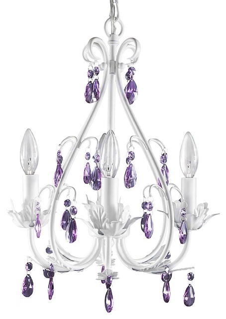Sophia Chandelier Purple Crystal, 4-Lights