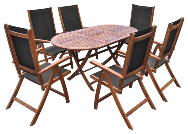 vidaXL 7-Piece Outdoor Dining Set Solid Acacia Wood