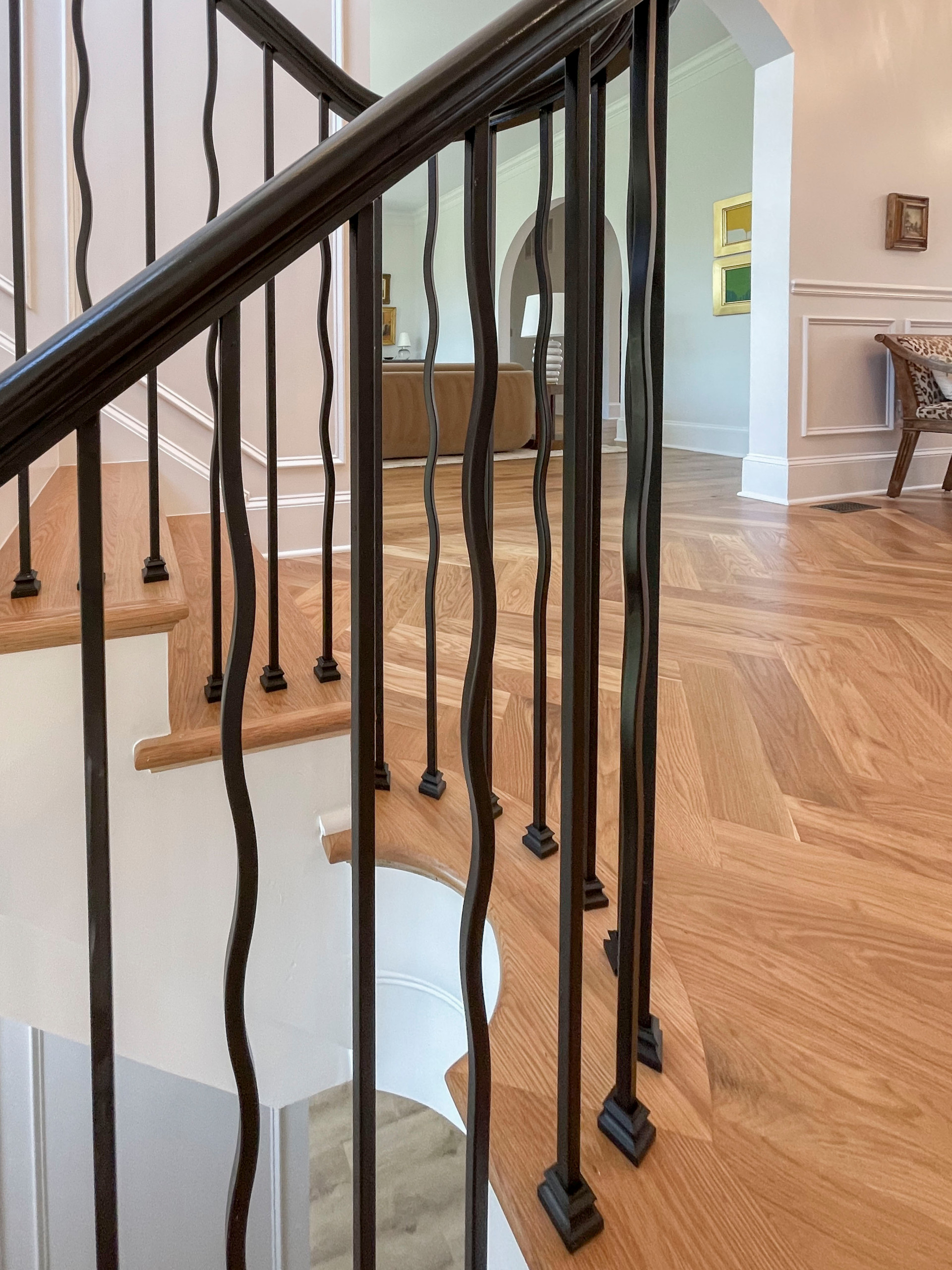106_Modern Balustrade System Meets Traditional Winding Stairs, Aldie VA  20105