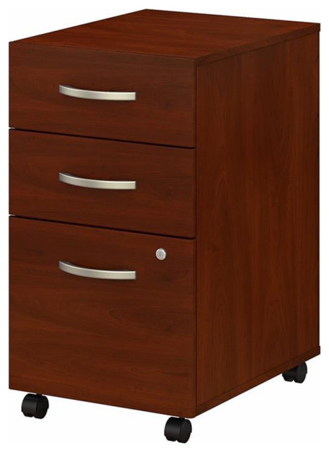 Pemberly Row 3 Drawer Mobile File Cabinet in Hansen Cherry - Engineered Wood