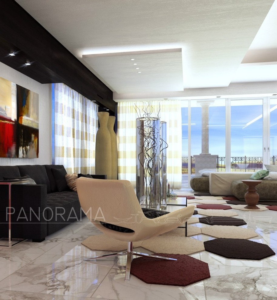 Проект гостиной-столовой, S - 135, 7 кв.м.