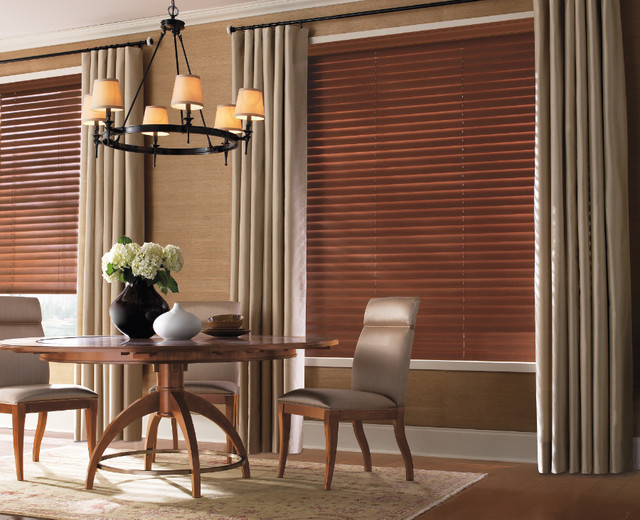 dining room woven blinds