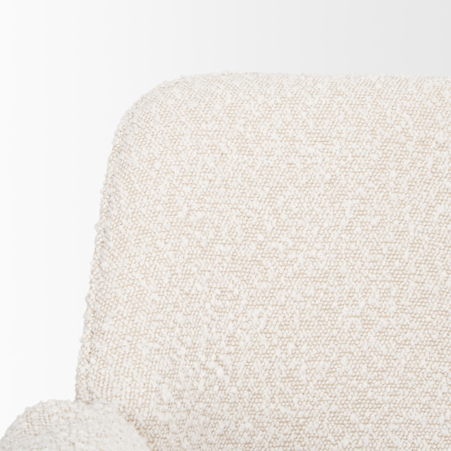 Brently Dining Chair With Cream Boucle Fabric and Matte Black Metal ...
