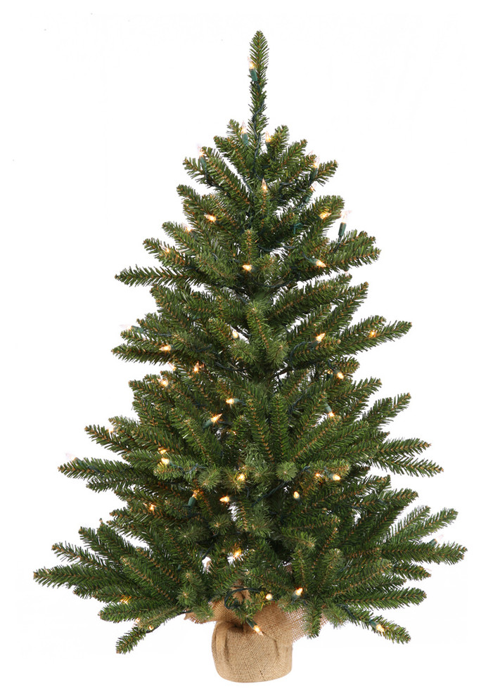 Vickerman 24" Anoka Pine Christmas Tree With Burlap Base Dura-Lit 35 Clear