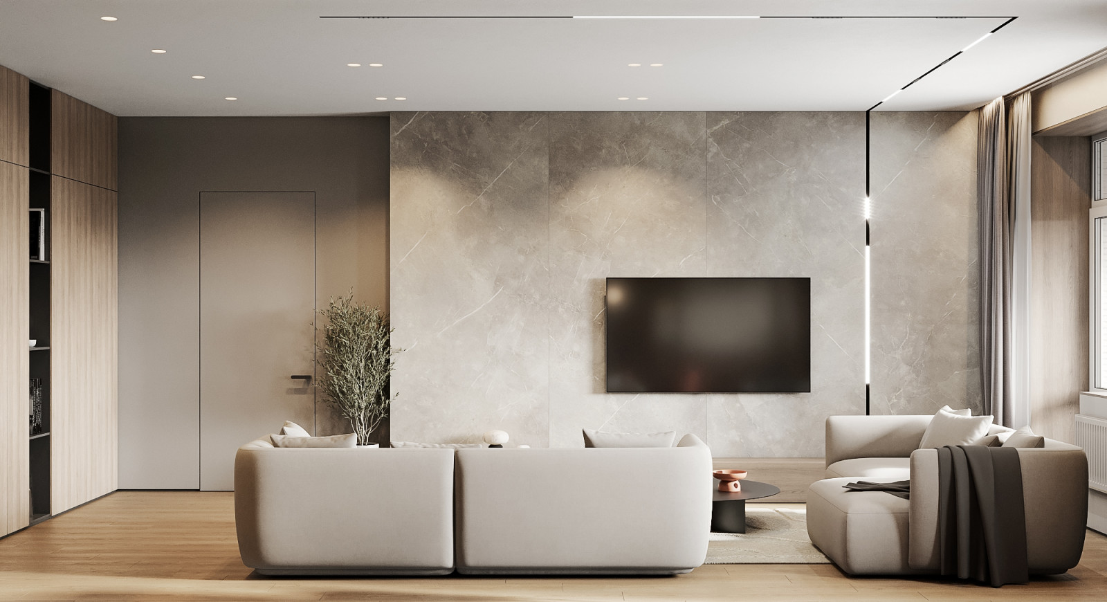 Просторная гостиная