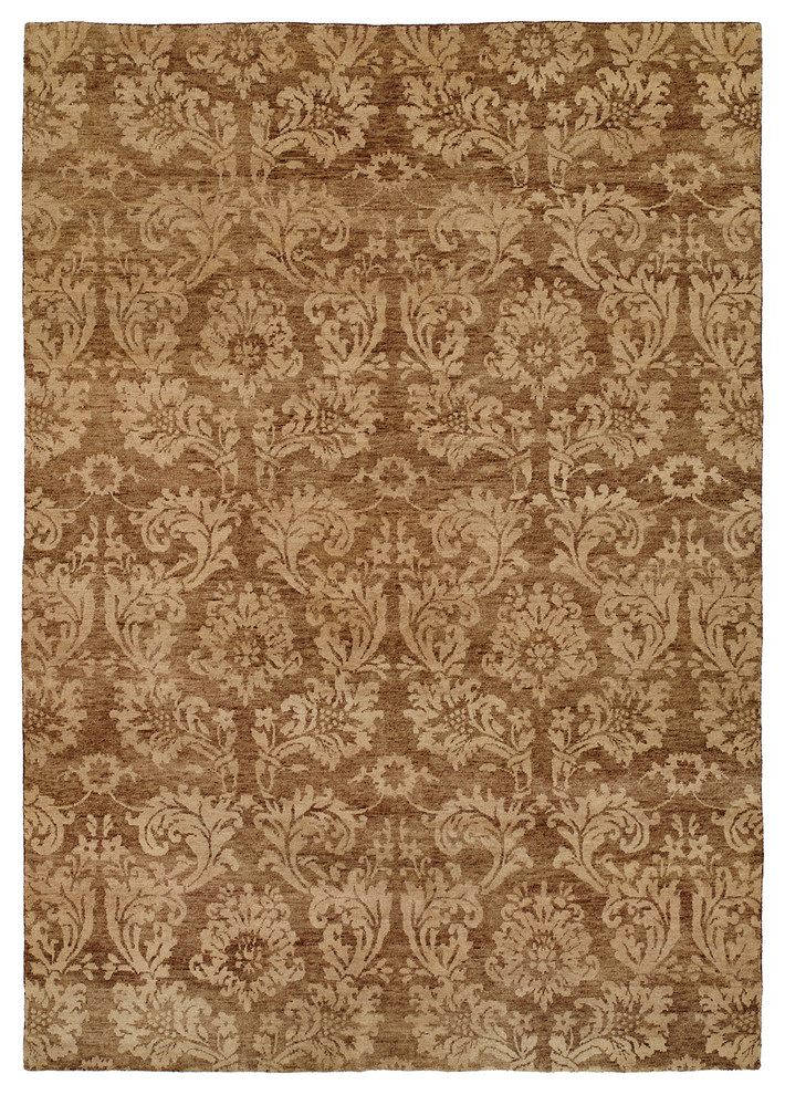 Royal Manner Derbyshire Hand-Knotted Rug, Warm Brown, 2'x3'