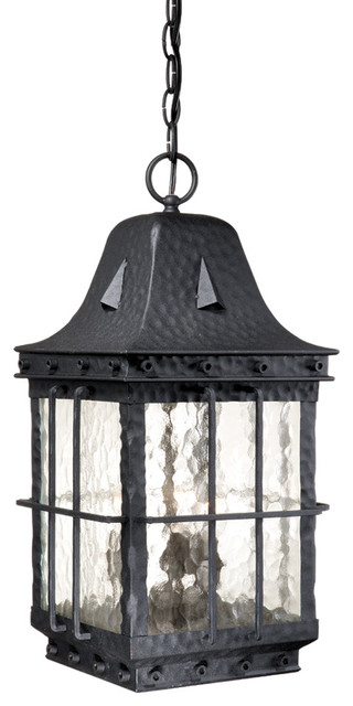 Edinburgh 9 Outdoor Pendant Textured Black Rustic