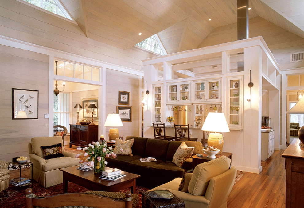 Inspiration for a beach style family room in Atlanta.