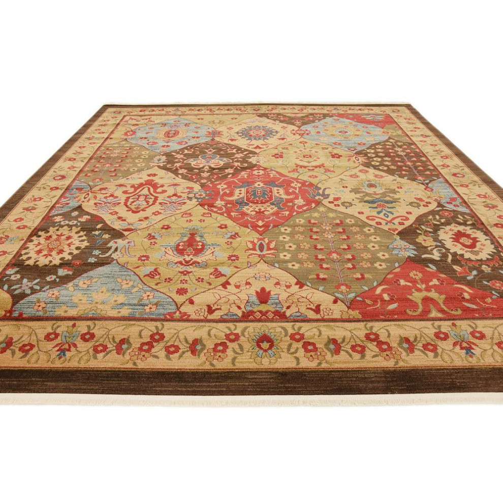 Unique Loom Tulip Edinburgh Rug, 10'x10' Mediterranean Area Rugs