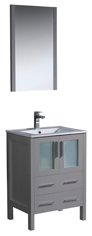 Fresca Torino 24" Gray Modern Bathroom Vanity With Integrated Sink