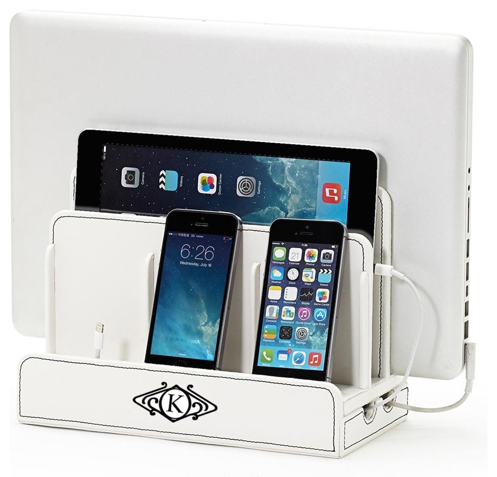 Monogrammed SMART MultiDevice Charging Station W/ USB+AC Power Hub