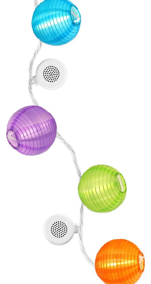 string lights with bluetooth speakers