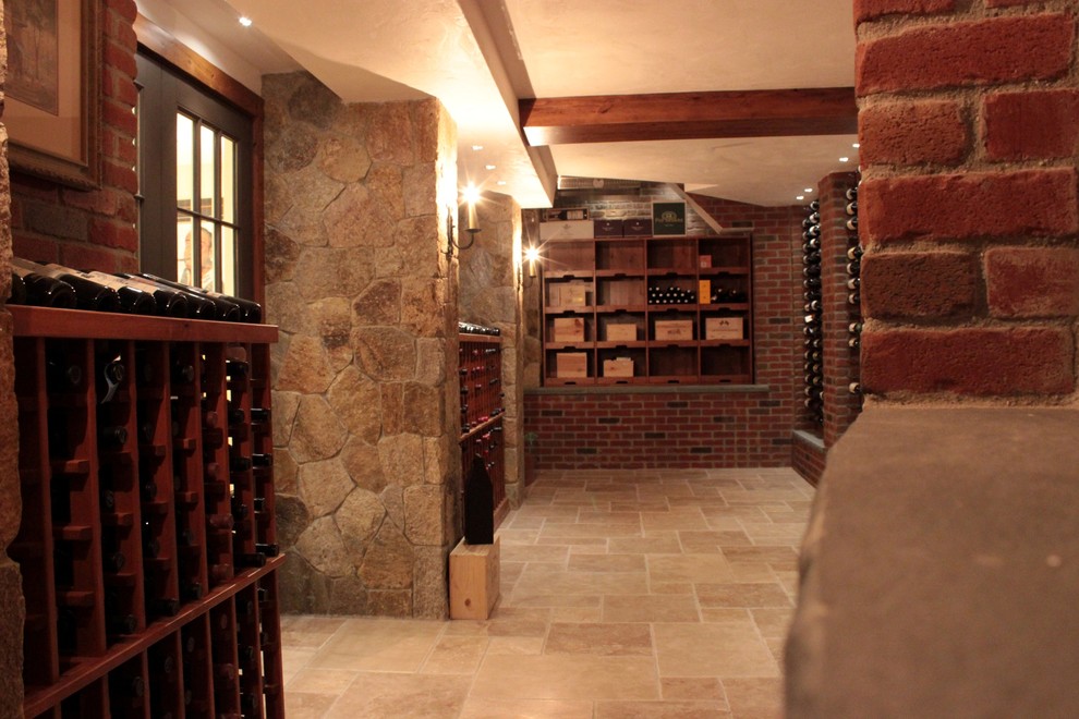 Inspiration for a large modern wine cellar in Boston.