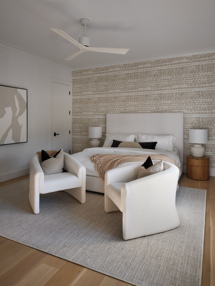 Example of a beach style bedroom design in New York