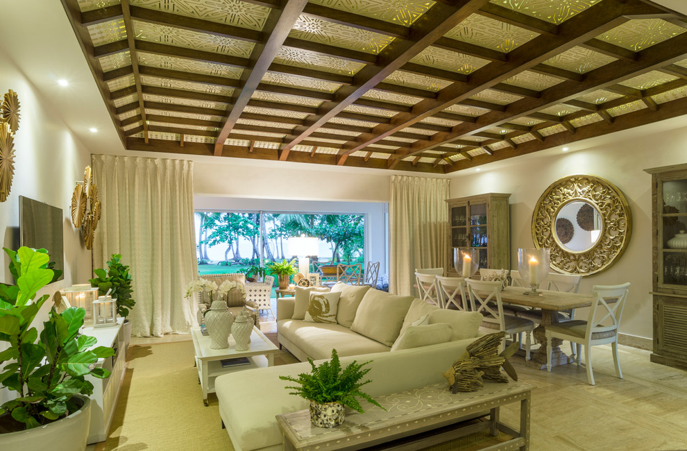 Inspiration for a beach style home design remodel in Other