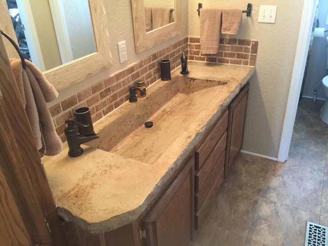 Ramp Sinks Rustic Bathroom Austin By Lubbock Concrete