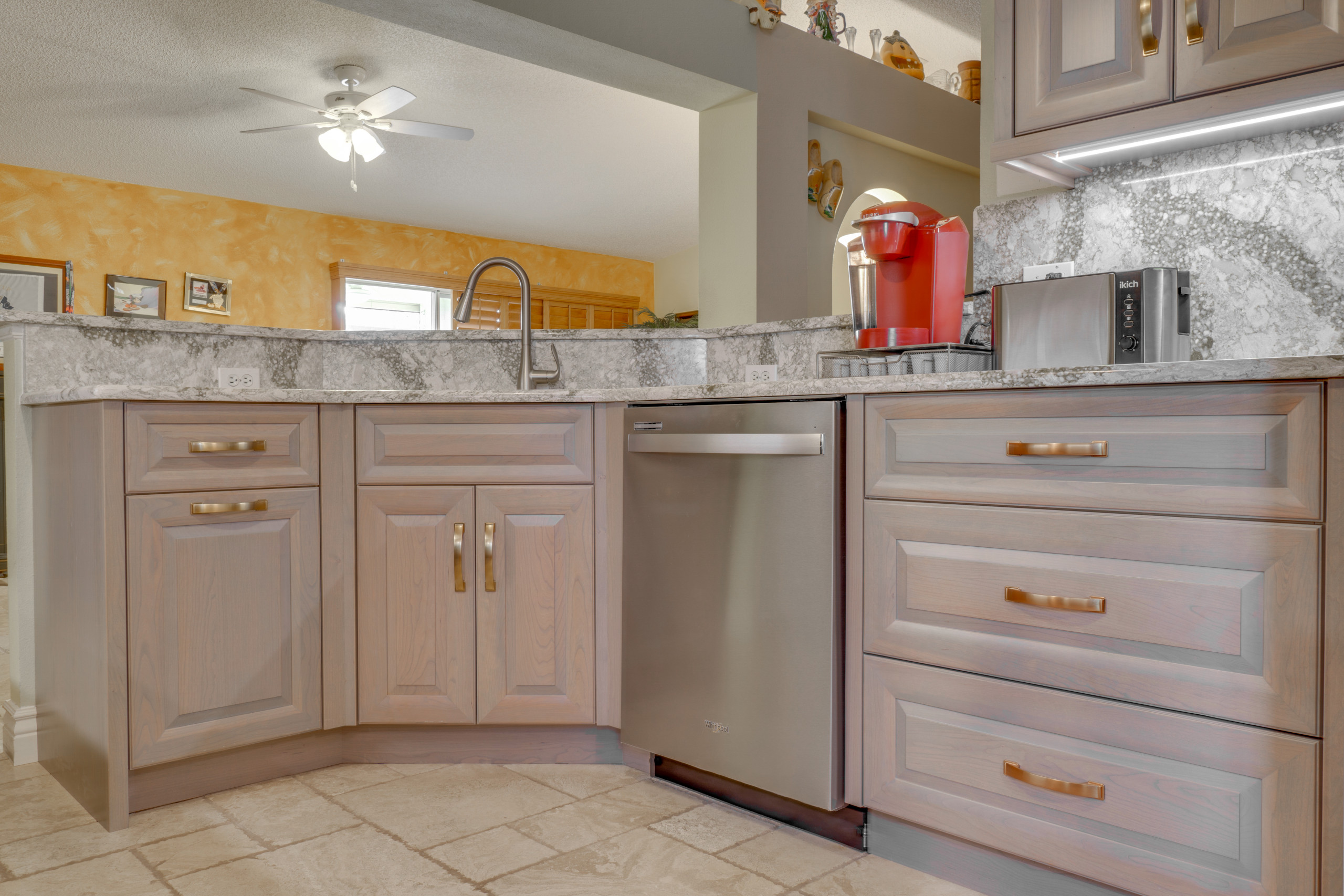 Raised Panel Cherry Kitchen Remodel in Grey Stain