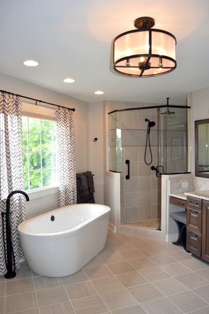 Bathroom Remodel With Cherry Slate Cabinets And Silestone Arctic Countertop Bathroom Other By Hatchett Design Remodel