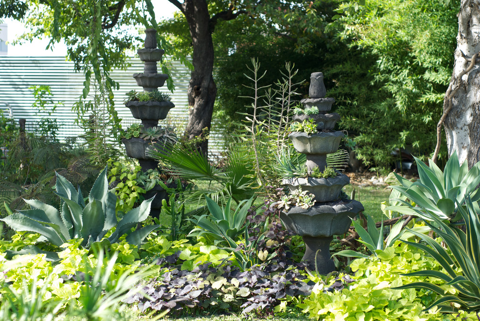 Inspiration for an eclectic backyard garden in Dallas.