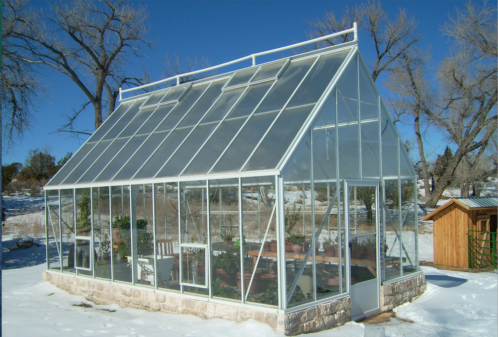 Photo of a mid-sized transitional sunroom in Denver.