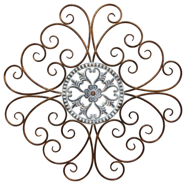 Scroll Medallion Wall Decor Mediterranean Metal Wall Art By Virventures