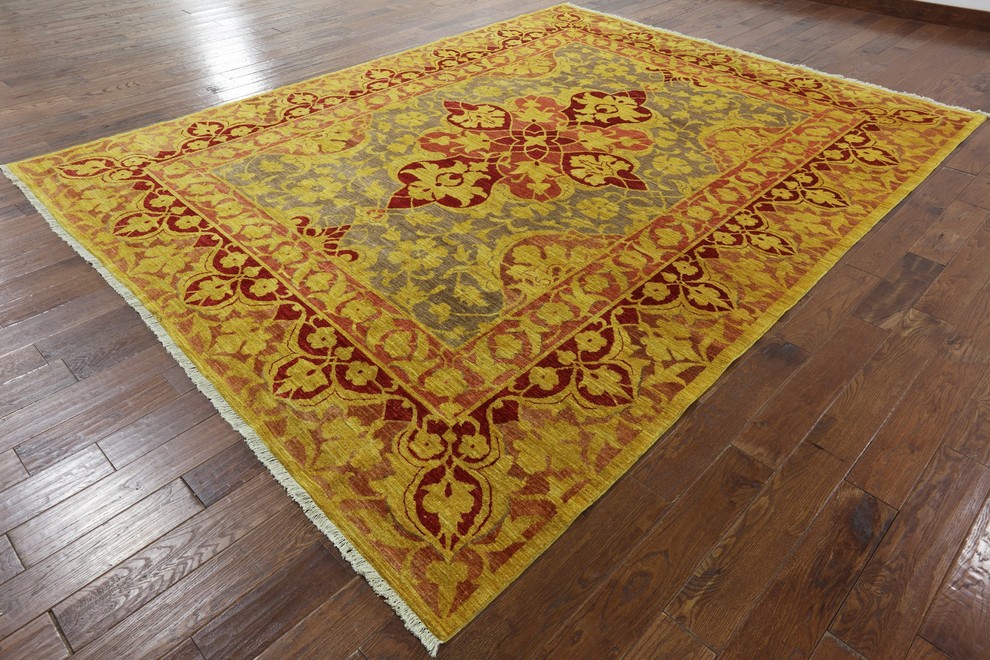 9x12 Modern Oriental Flowered Design Area Rug, P5411 Traditional