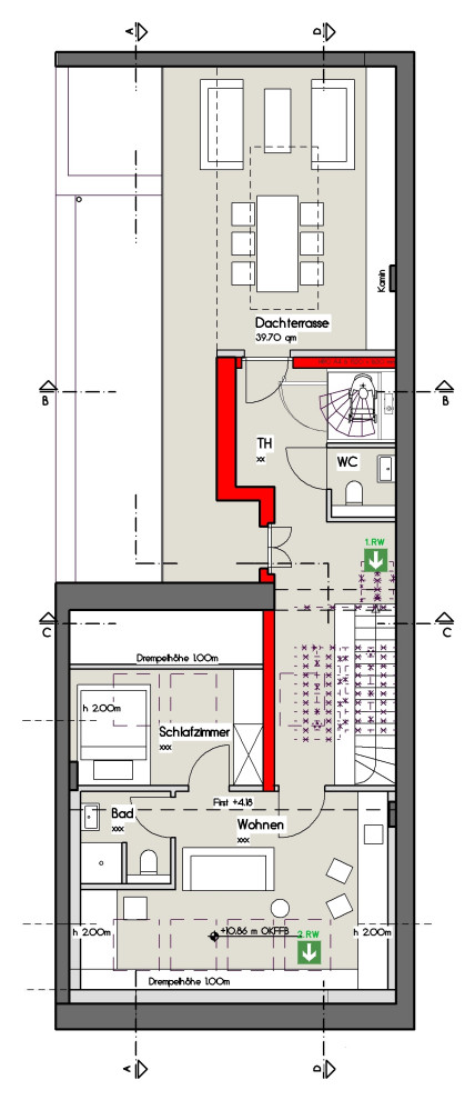 Modernisierung eines Stadthauses mit Ersatzbau im Innenhof