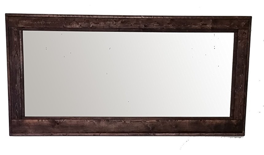 Double Vanity Herringbone Style Mirror, 60"x30" Farmhouse Bathroom
