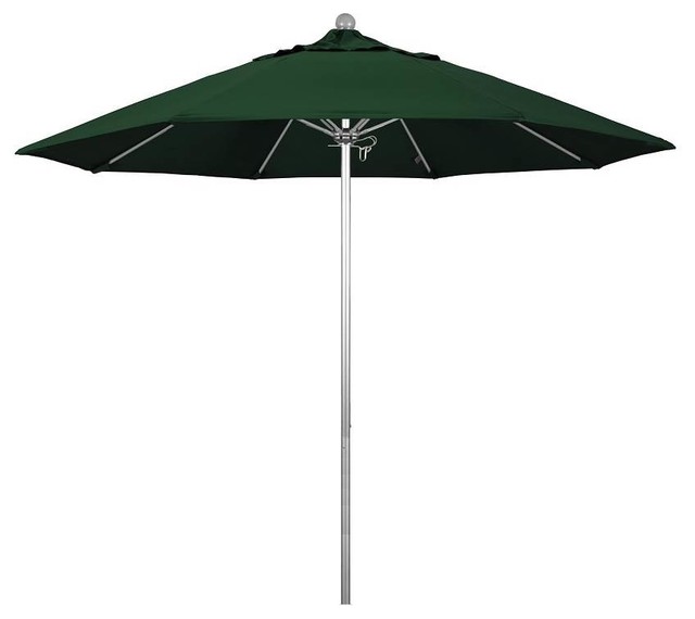9' Silver Anodized Commercial Umbrella, Beige Contemporary Outdoor Umbrellas by ShopLadder