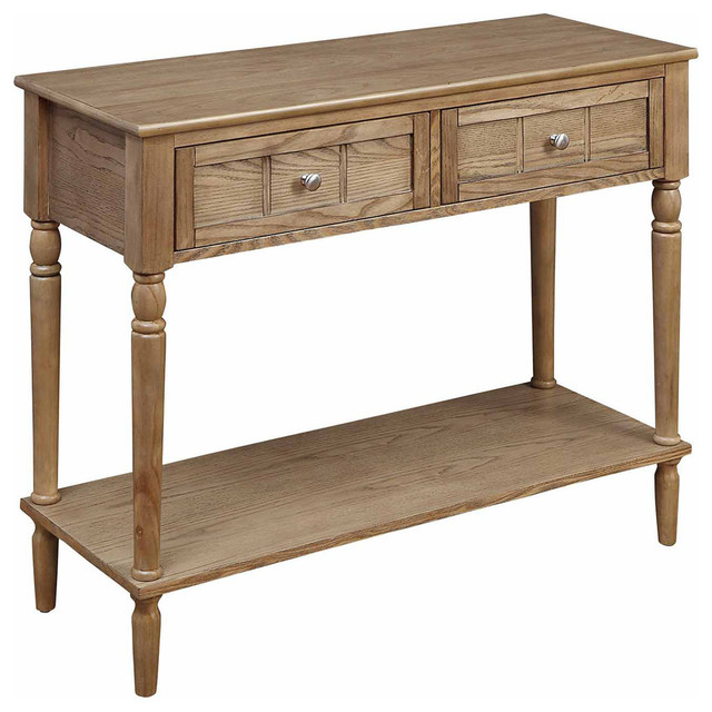 Convenience Concepts French Country Console Table in Driftwood Caramel Wood Traditional