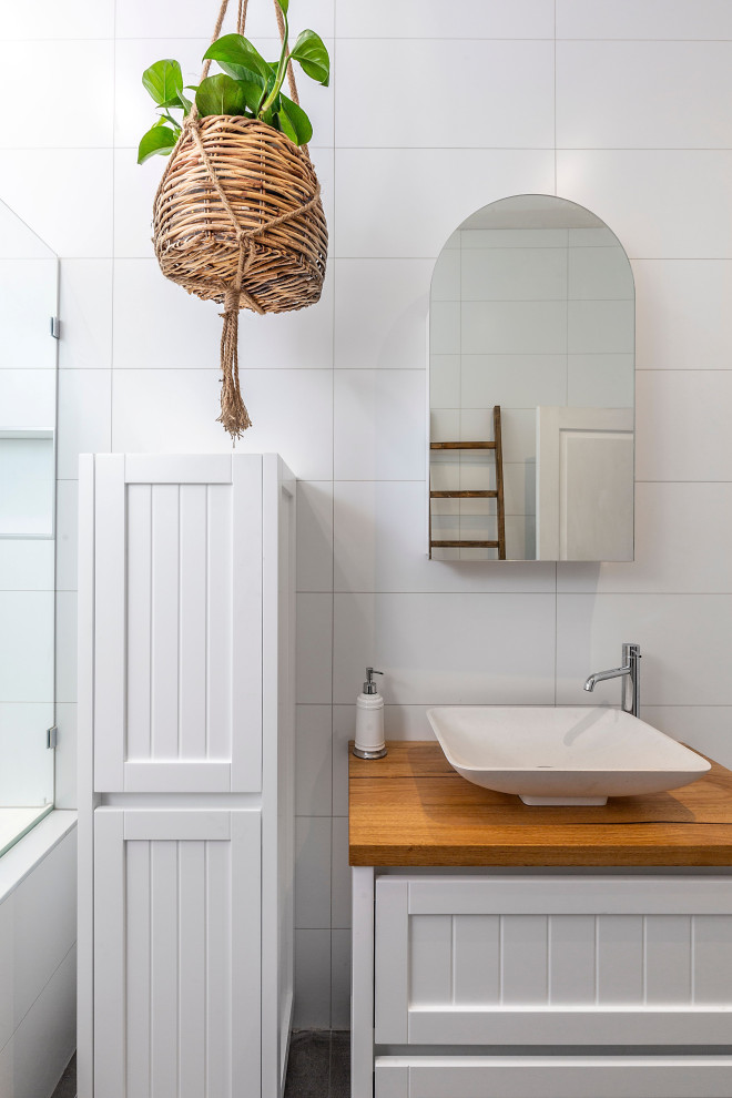 Eltham White & Timber Bathroom - Beach Style - Bathroom - Melbourne ...