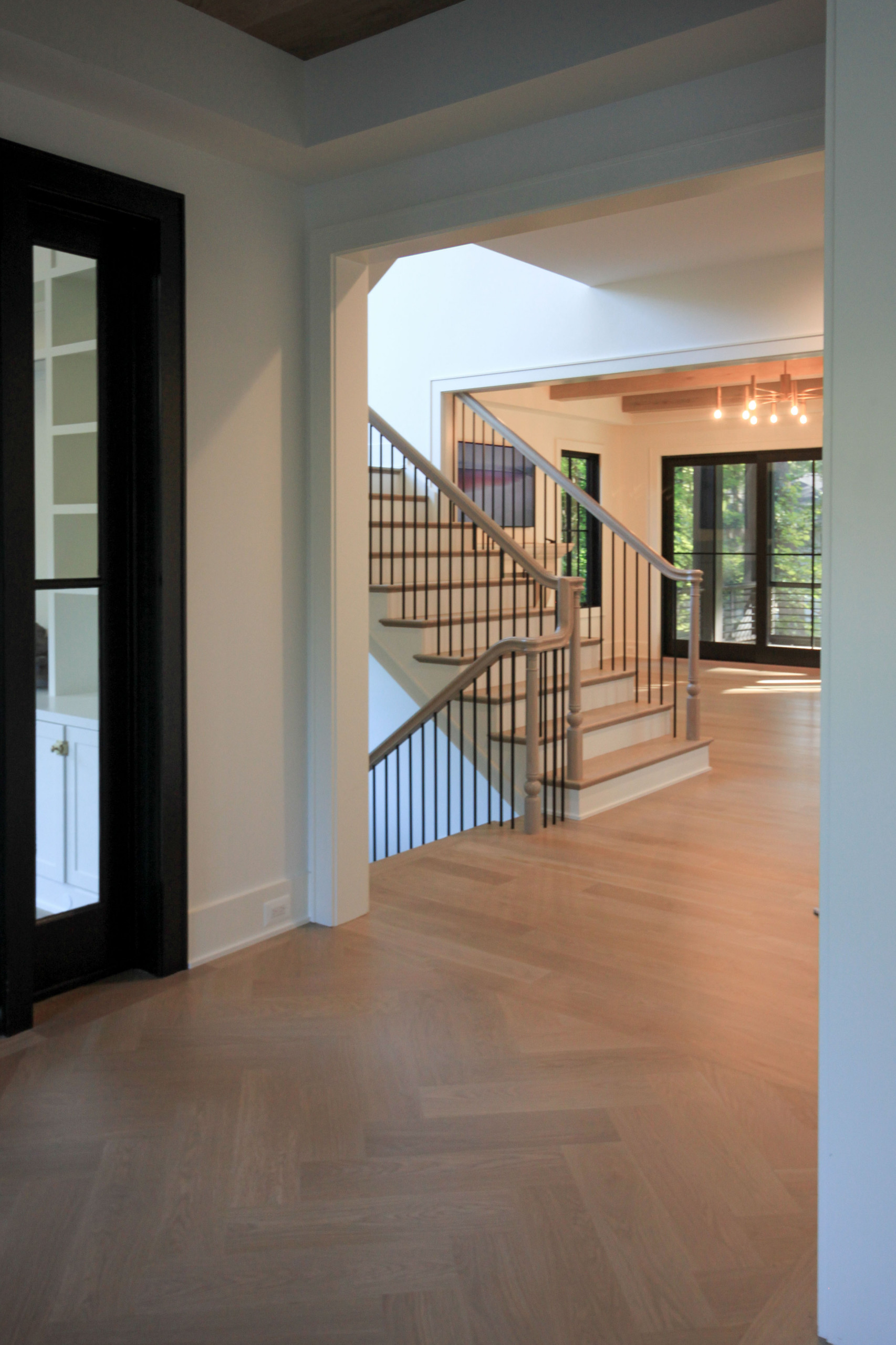 93_Captivating Light Wood Railing System with Black Spindles, Arlington VA 22207