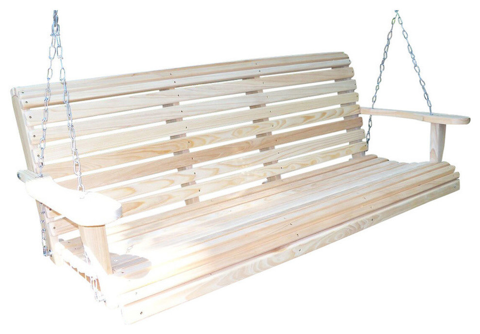 5' Cypress Roll Swing Transitional Porch Swings by Louisiana
