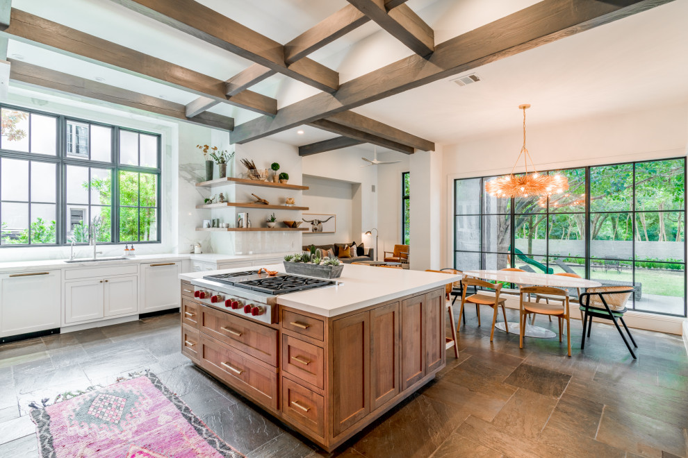 Example of a mountain style kitchen design in Austin