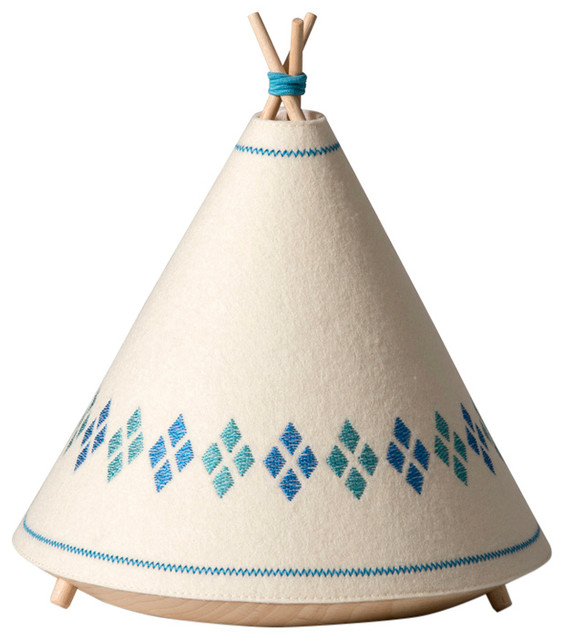 Tipi Table Lamp, Blue Diamonds
