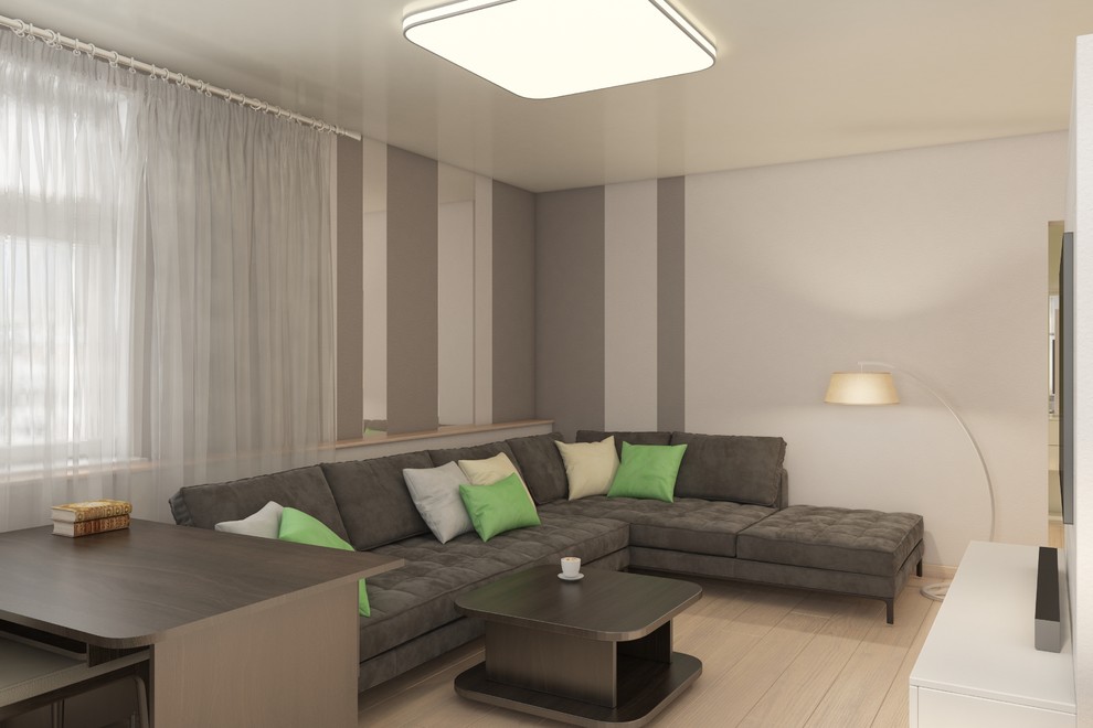 Гостиная совмещенная с кухней