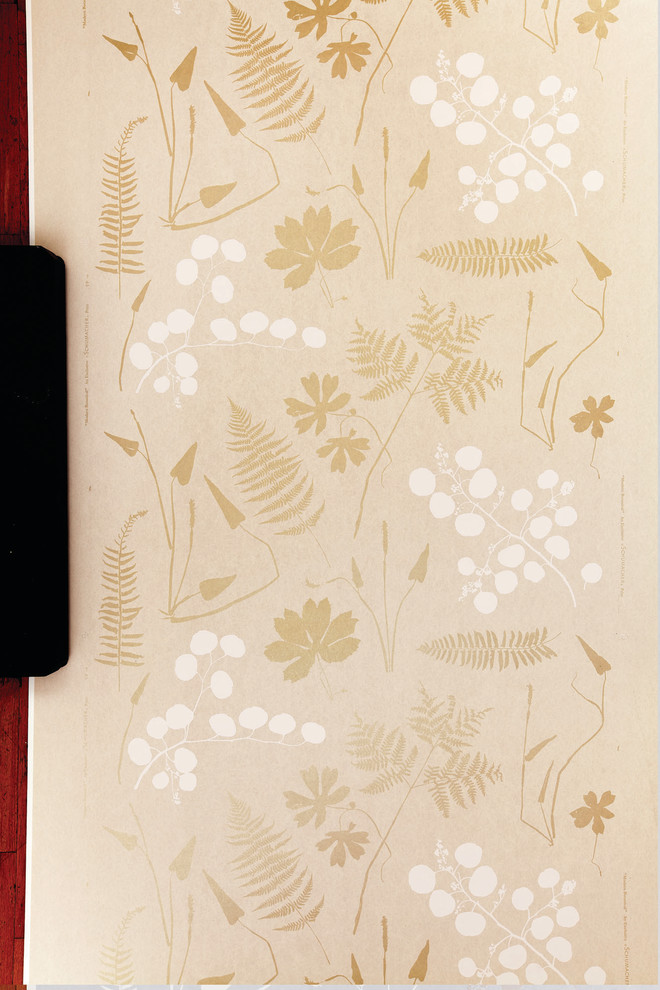Schumacher Modern Botanical Printed Wallpaper Contemporary
