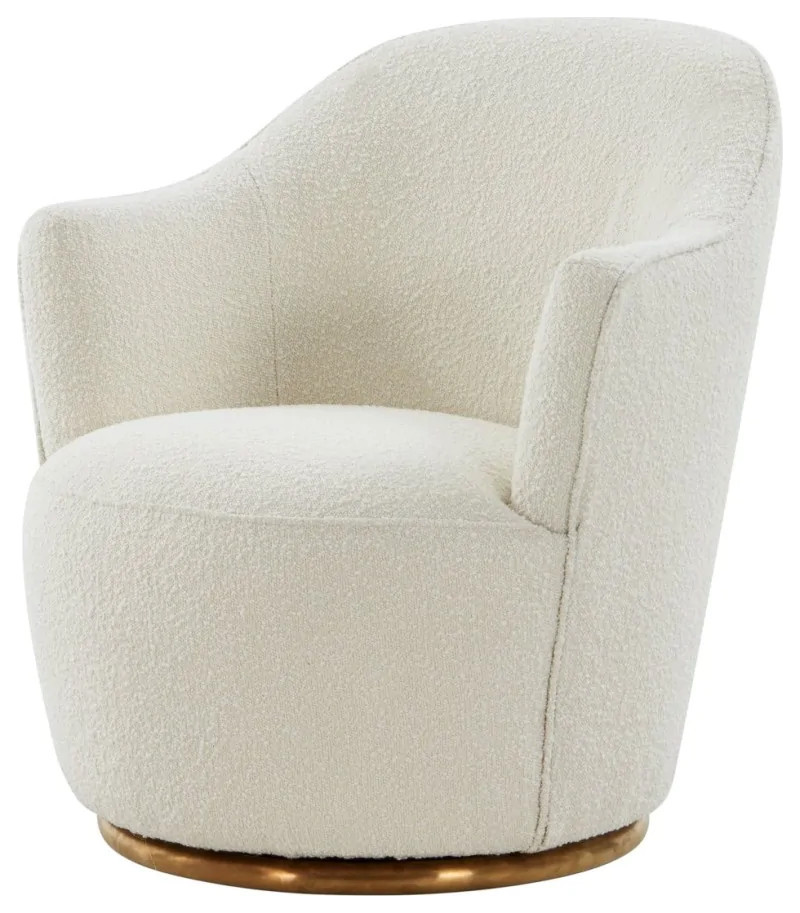 Thelma Modern Sherpa Swivel Accent Chair Contemporary Armchairs And