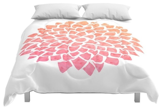 Society6 Coral Sea Glass Dahlia Comforter Contemporary