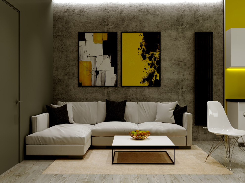 квартира для холостяка - кухня-гостиная