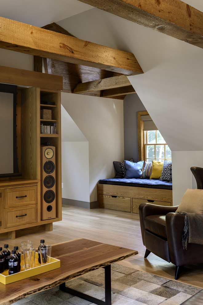 Inspiration for a country home theatre in New York.