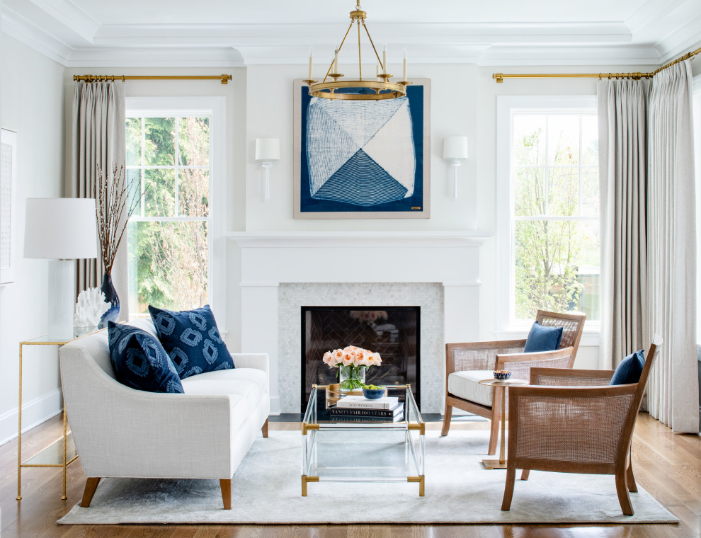 Transitional living room photo in DC Metro