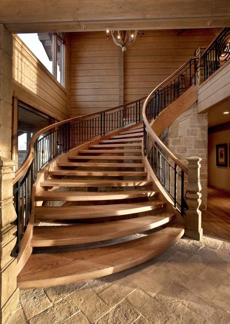 Wolfcreek Ranch rustico-escalera