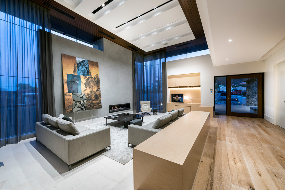 This is an example of a contemporary living room in Brisbane.