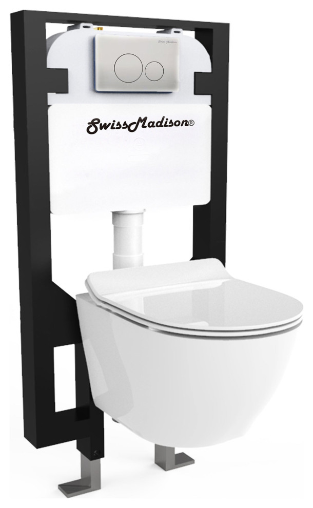 Swiss Madison Well Made Forever Tropez Wall Hung Toilet Glossy White