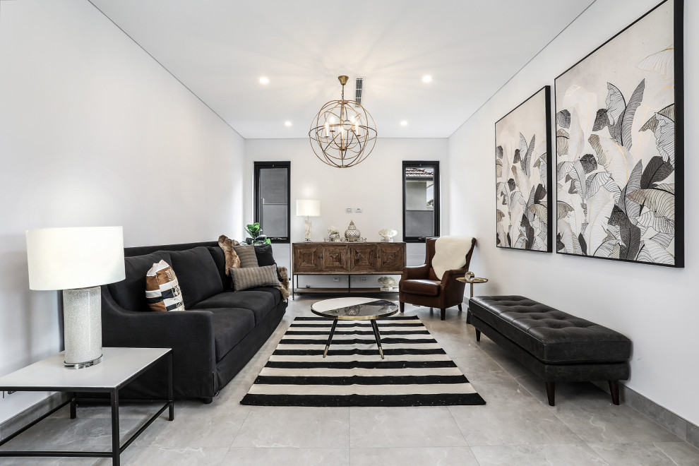 Photo of a contemporary living room in Sydney.